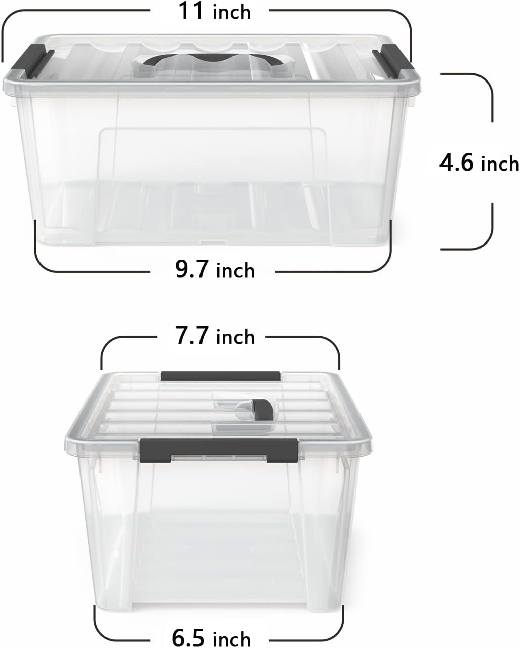 WYT Clear Lidded Storage Bins