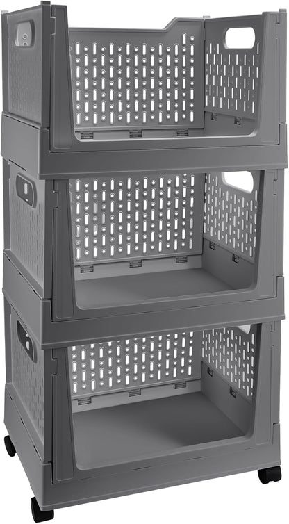 BUZIFU Stackable Storage Bins