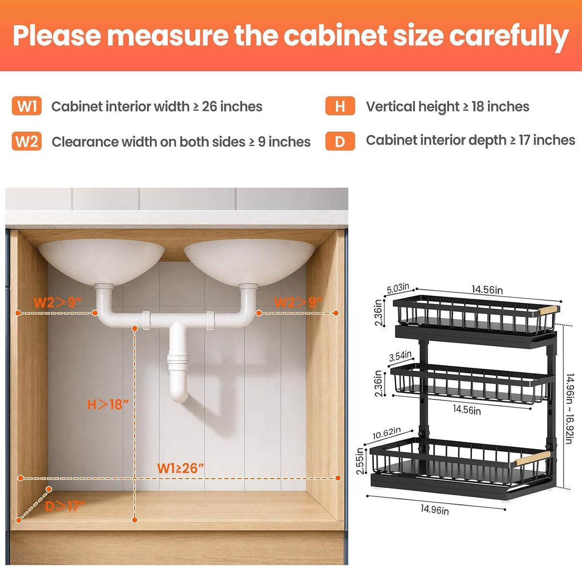 Aekenr Under-Sink Organizer