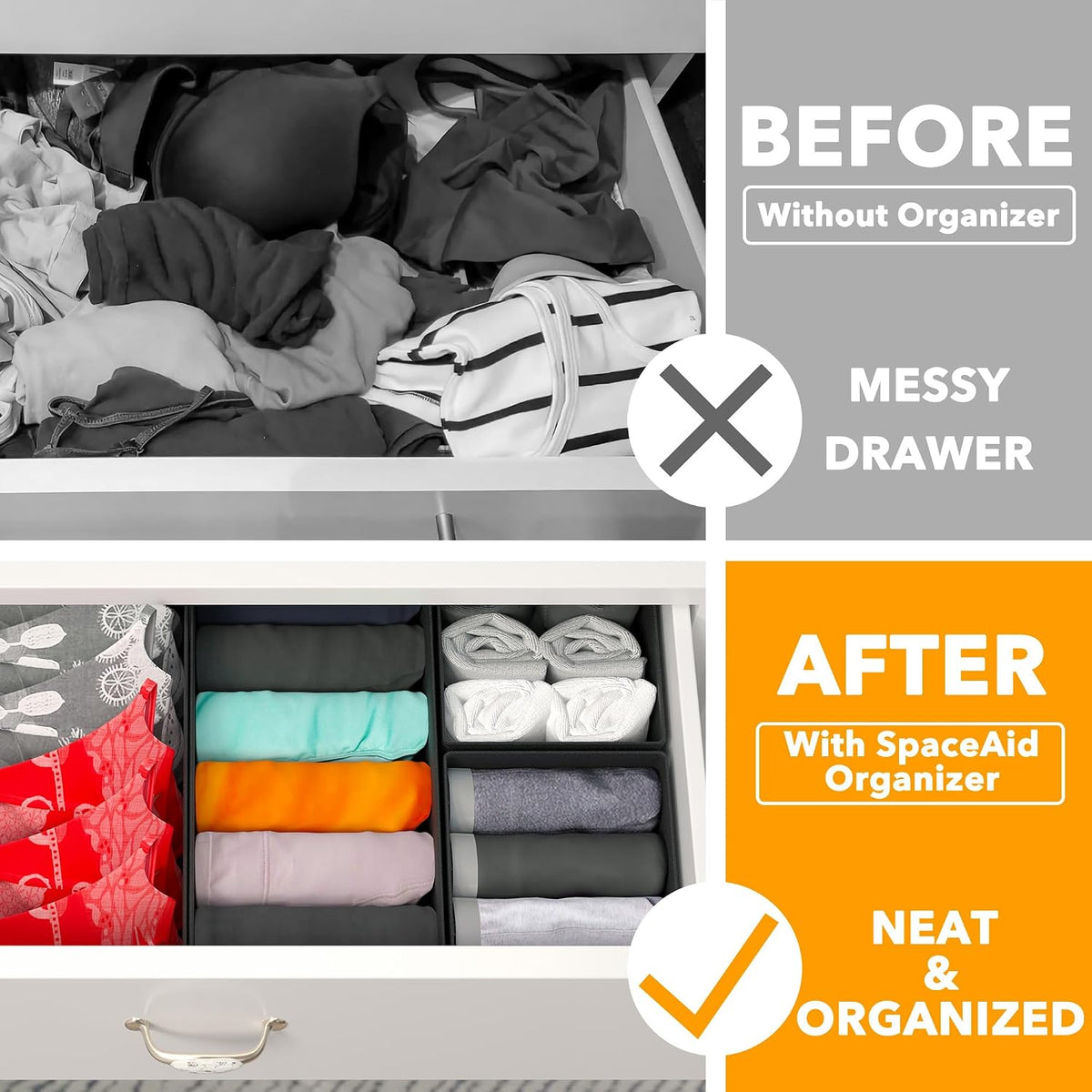 SpaceAid Fabric Drawer Organizers