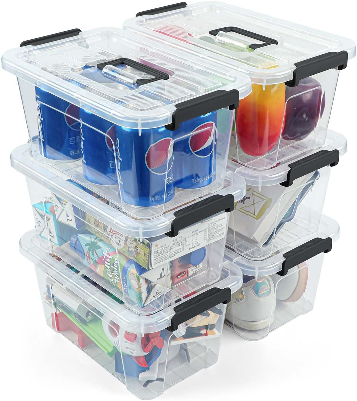 NUMIFUN Clear Lidded Storage Bins
