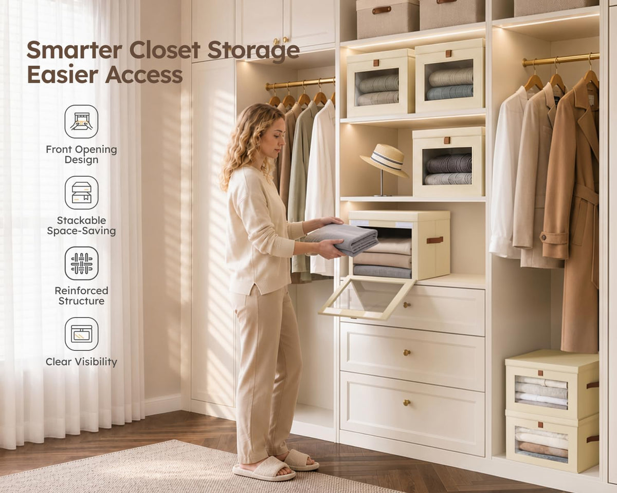 Homsorout Front-Opening Storage Bins