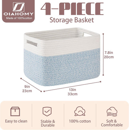 OIAHOMY Cotton Rope Storage Baskets