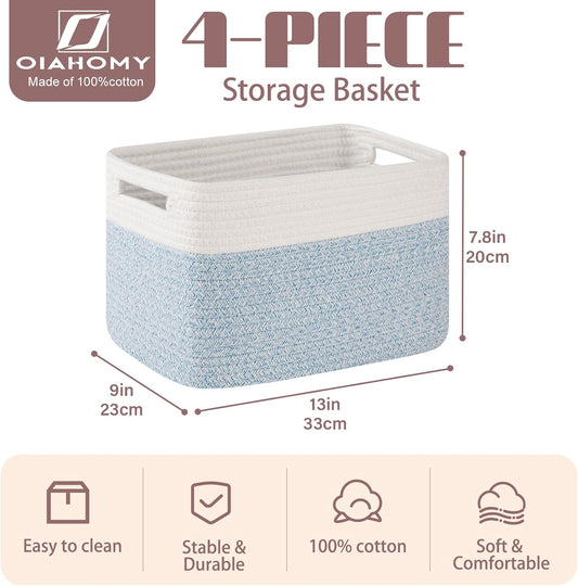 OIAHOMY Cotton Rope Storage Baskets