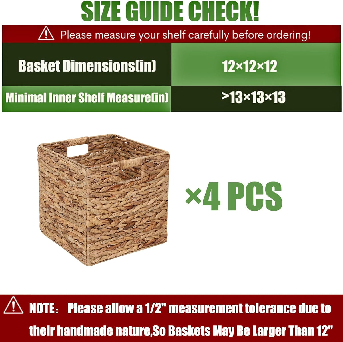JCLD&YO9 Water Hyacinth Shelf Baskets