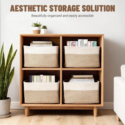 Yilobi Woven Shelf Storage Baskets, Set of 5