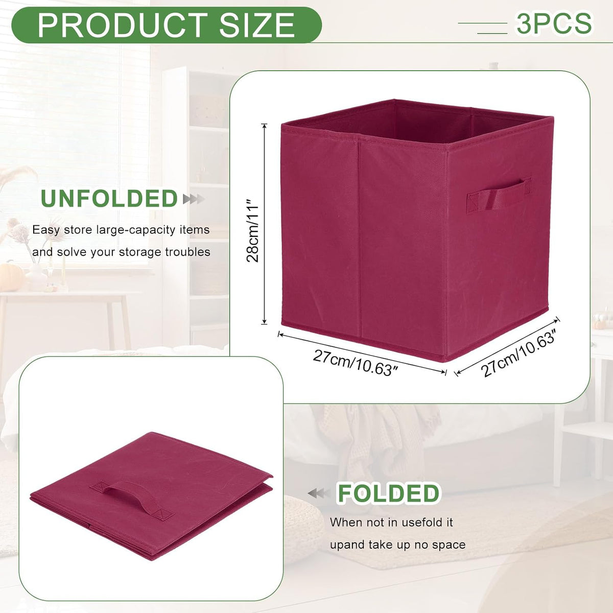 uxcell Fabric Storage Bins