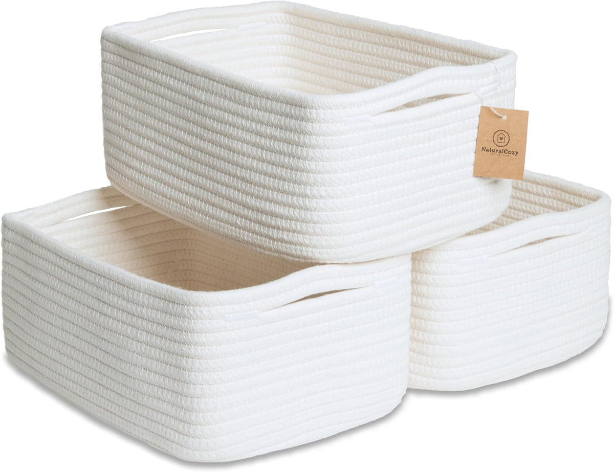 NaturalCozy Cotton Storage Baskets