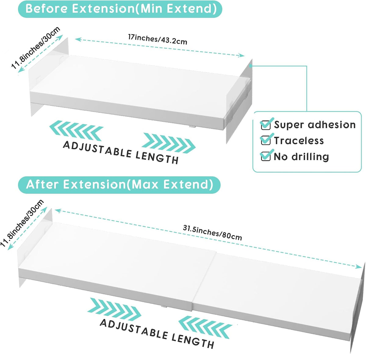 jkxoo Expandable Closet Shelves