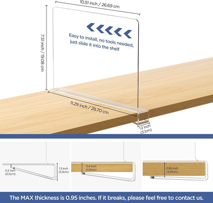 HBlife Acrylic Shelf Dividers