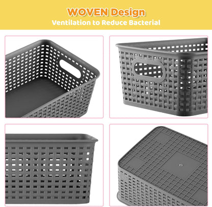AREYZIN Gray Lidded Storage Baskets