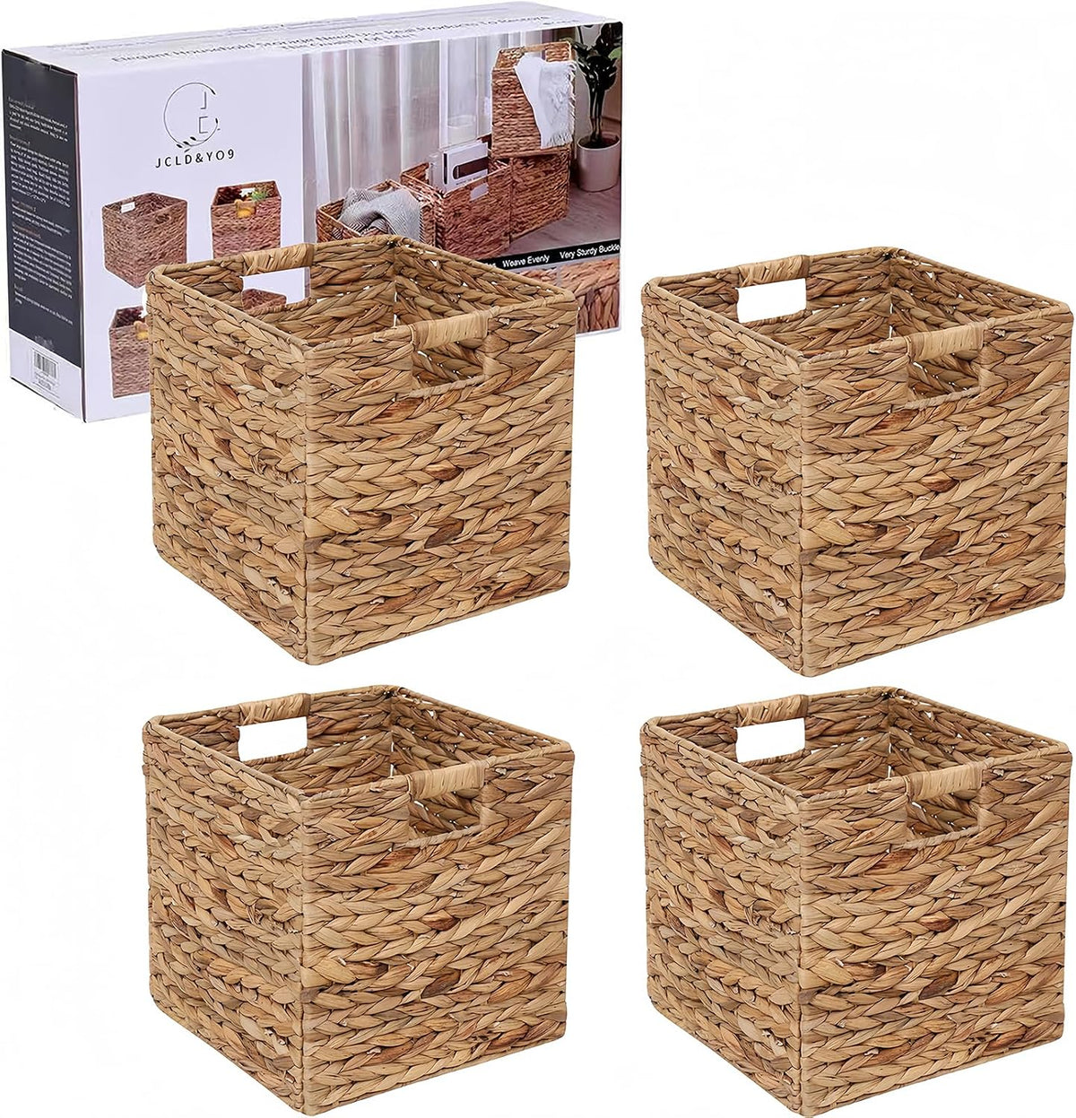 JCLD&YO9 Water Hyacinth Shelf Baskets