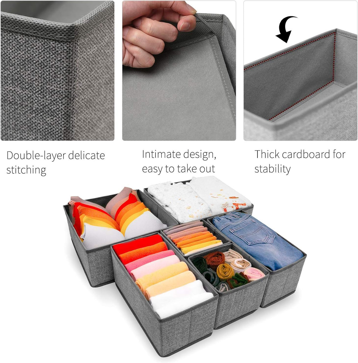Criusia Foldable Drawer Organizers