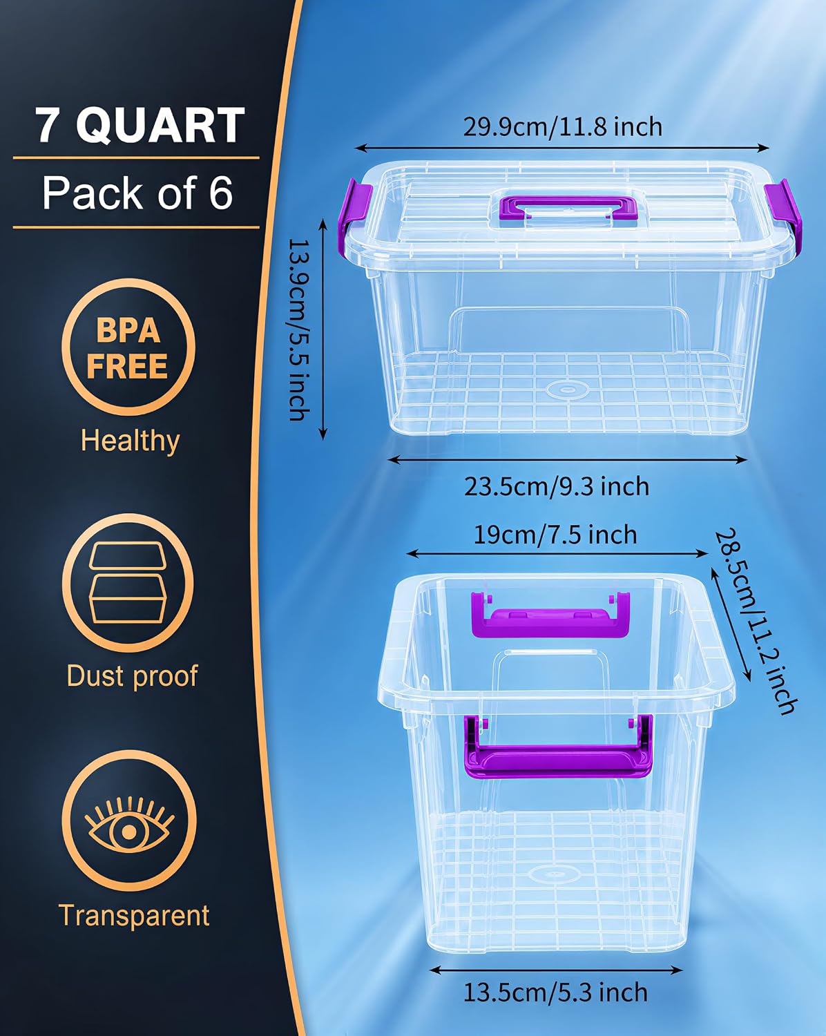 AREYZIN Lidded Storage Bins