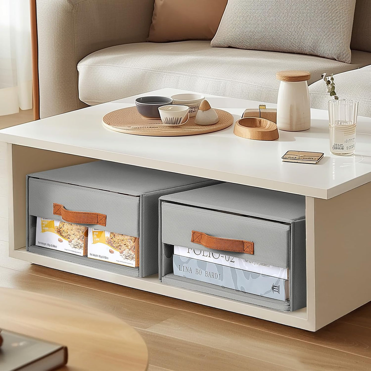 DIMJ Fabric Storage Bins with Drawers
