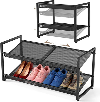 HHOKEM Expandable Metal Shoe Rack