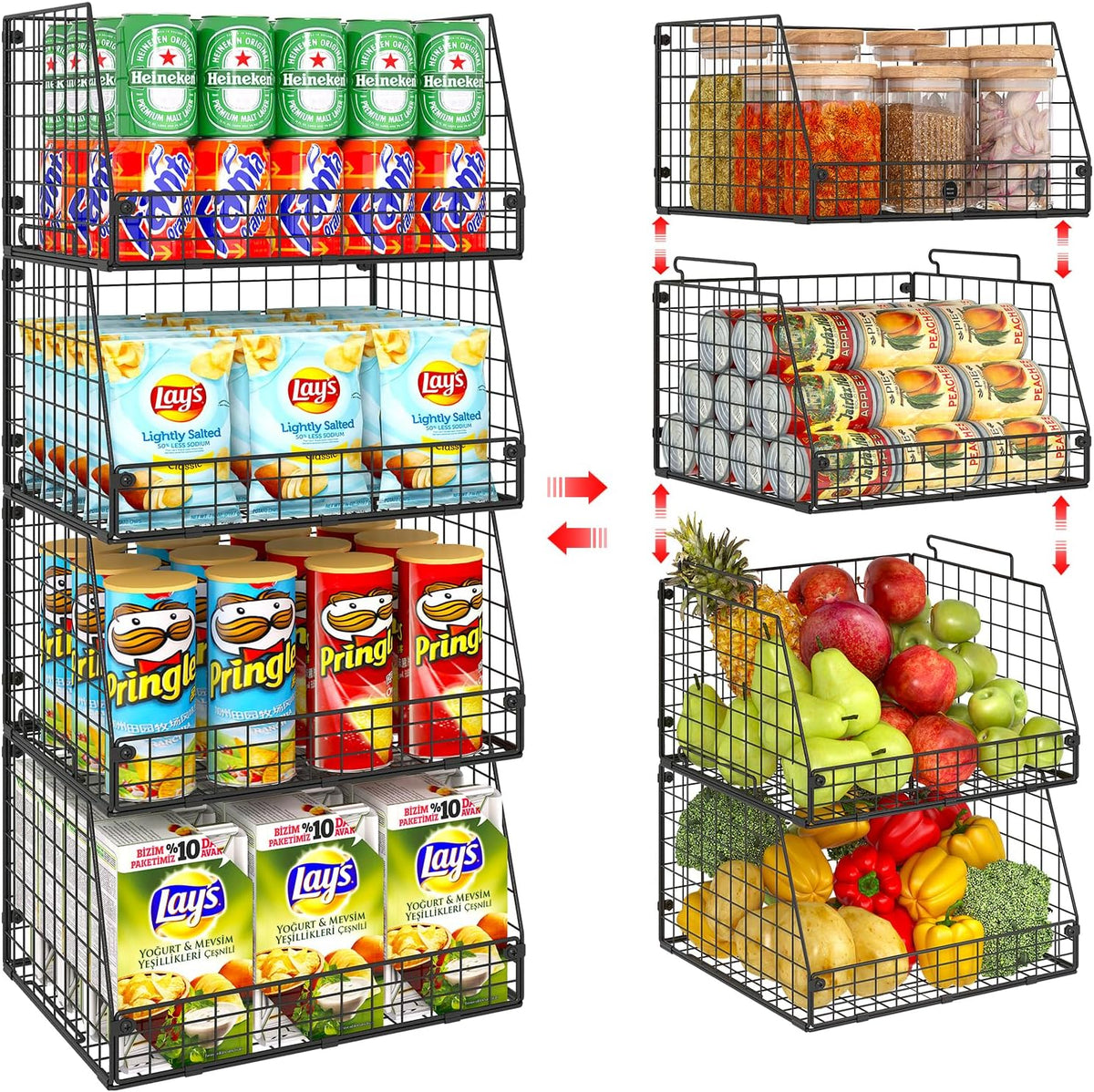 Jakyitvi Stackable Wire Storage Basket